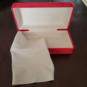 Carolina Herrera Red Velvet Sunglasses case and cleaning cloth 6.5" x 3.25"
